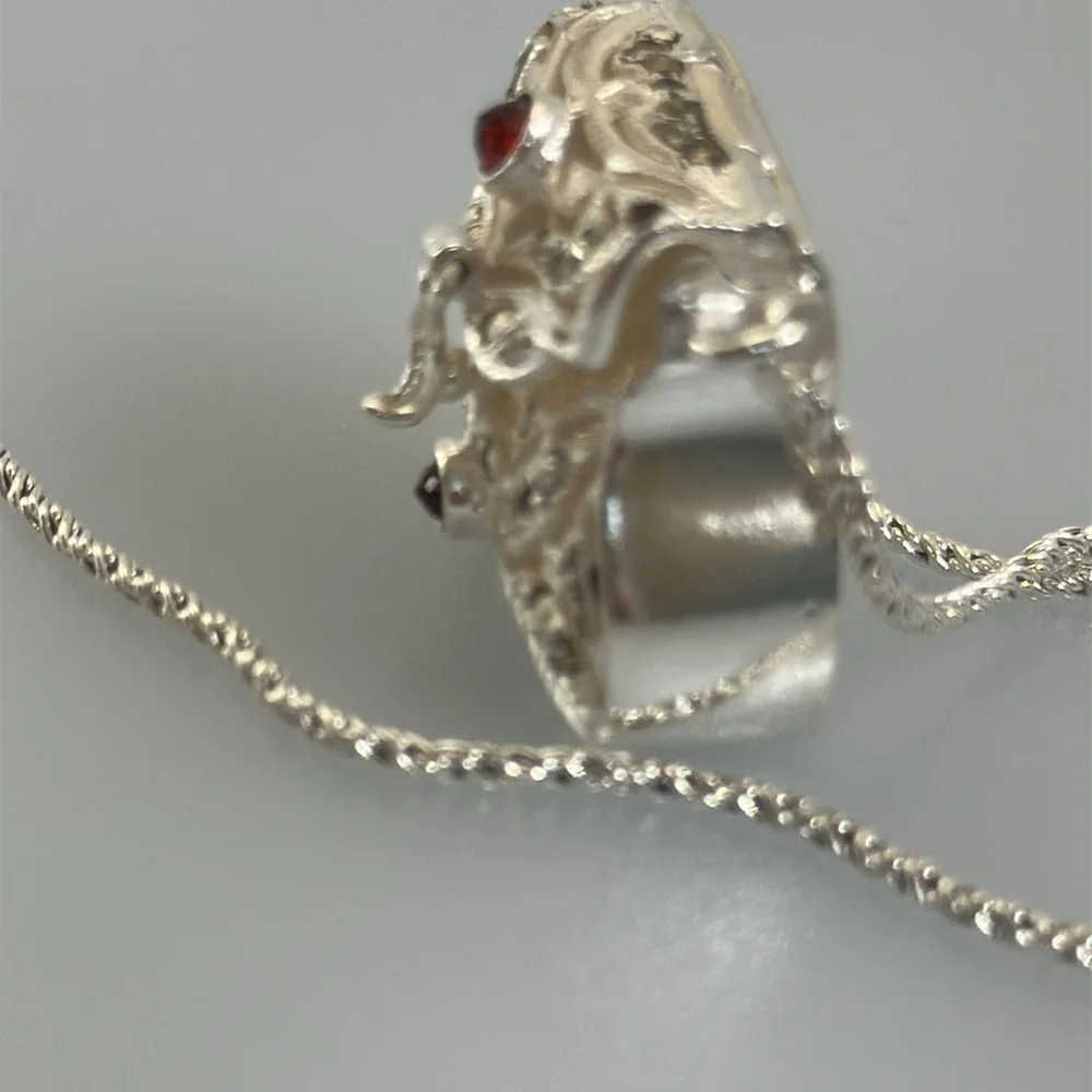 925 silver mini bag stones Pendant Necklace